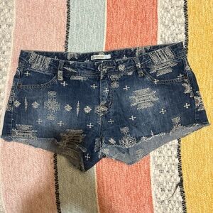 Denim Patterned Women Shorts